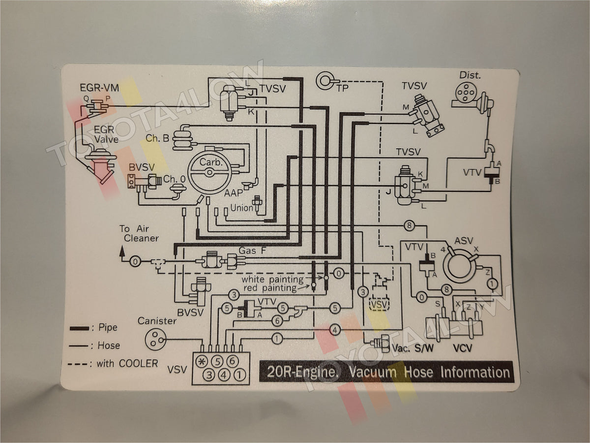 1979 Toyota Corona Vacuum Diagram Decal - 20R – Toyota4Low