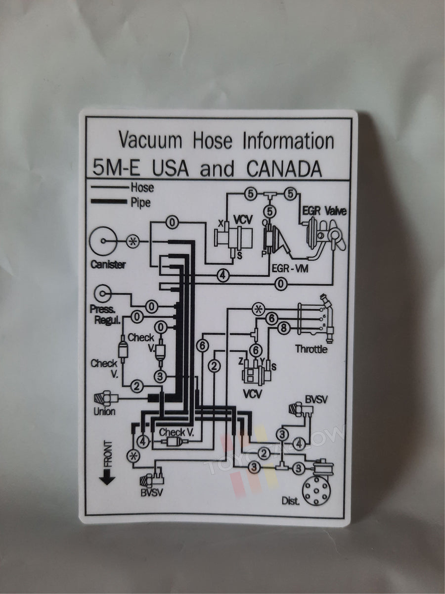 1981 Vacuum Diagram Decal 5ME Toyota4Low