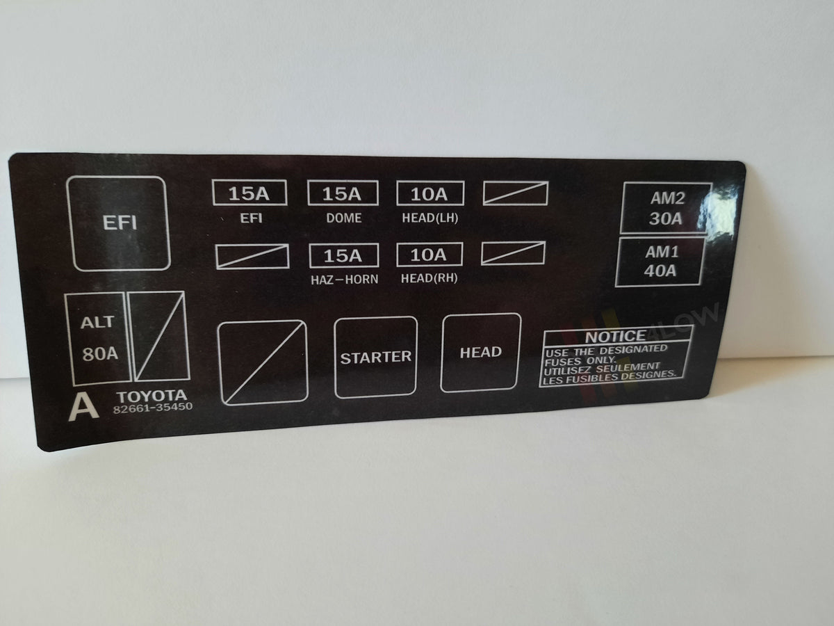 1989-95 Fuse Box Decal for 22RE - Version A – Toyota4Low