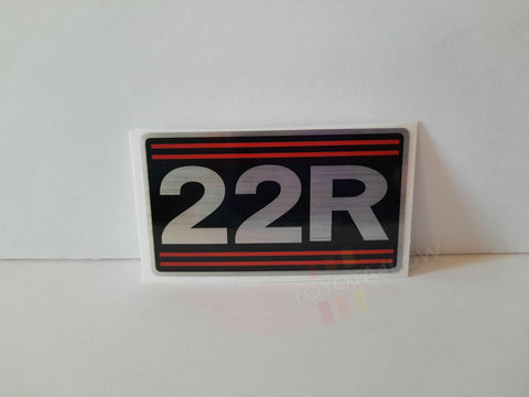 22R Valve Cover Decal with Red Stripes
