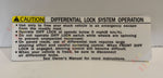Differential Lock System Operation Decal