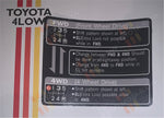1982-1988 Tercel Wagon 4WD Transfer Case instructions decal
