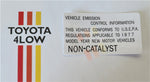 1977 Celica Emission Information Decal