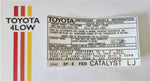 1990 Emissions Decal - 3F-E Fed #LJ