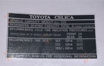 1976 Celica Glove Box Decal