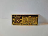 1979-83 Air Conditioner Info Decal
