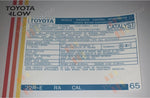1985 Celica GTS Emissions Decal - 22RE RA Cal #65