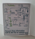 1986 Vacuum Diagram Decal - 22RTE Turbo Fed #72