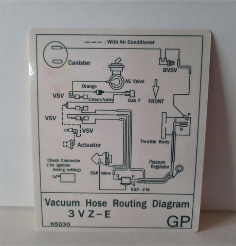 1989 Vacuum Diagram Decal - V6 3VZE #GP