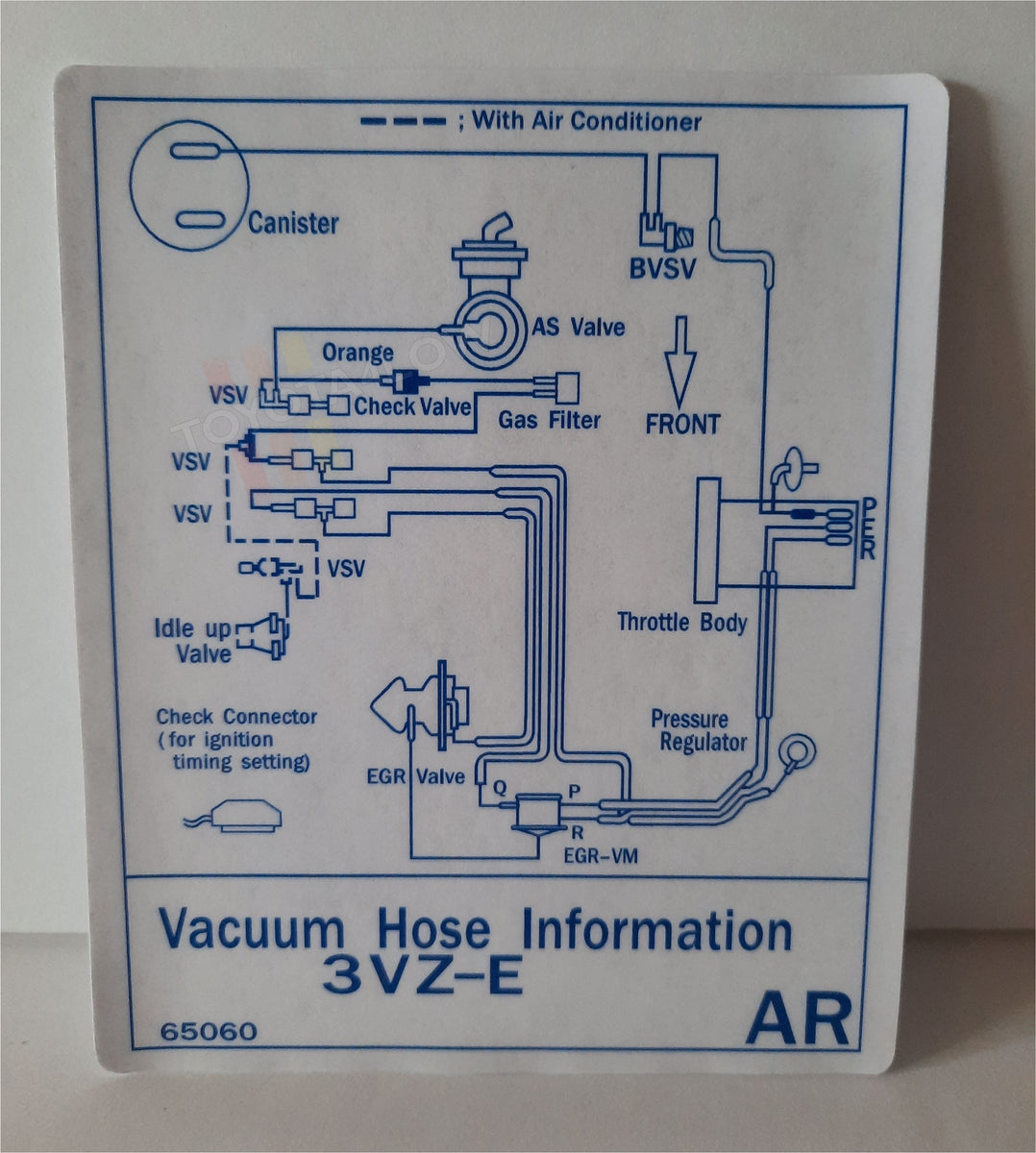 1991 Vacuum Diagram Decal V6 3VZE AR Toyota4Low