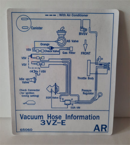 1991 Vacuum Diagram Decal - V6 3VZE #AR