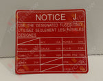 1996-2002 In-Dash Fuse Box Decal Red Version