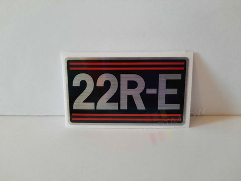 22RE Valve Cover Decal with Red Stripes