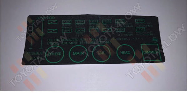 1982-1983 Toyota Celica Supra GT Engine Bay Fuse Box Decal