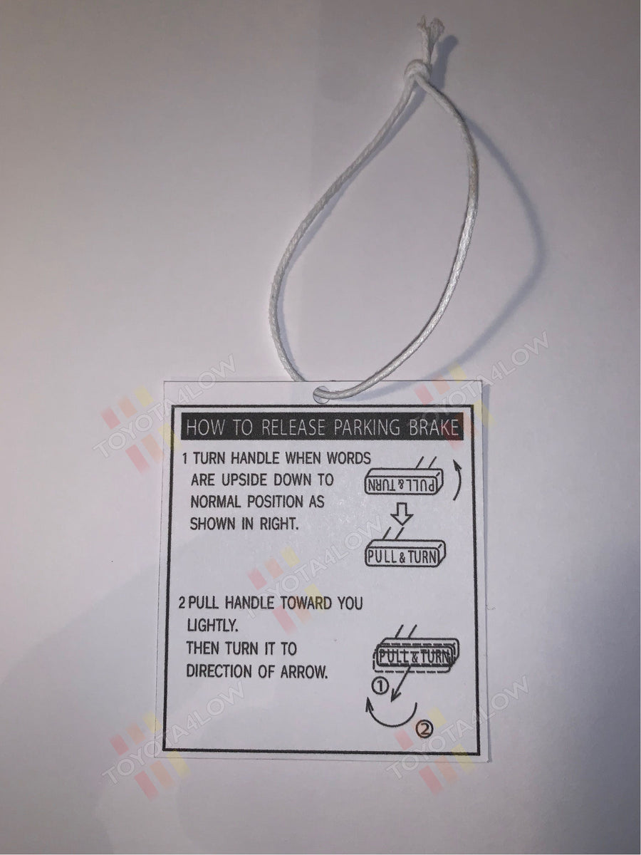 Toyota New Vehicle Brake Instruction Tag Version 2 Toyota4Low