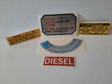 Power Steering, Coolant, AC, and Diesel Fuel Decal Set
