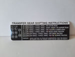 1984-89 Dual Transfer Case Decal