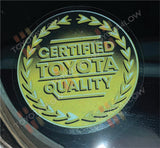 Certified Toyota Quality window decal