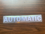 “Automatic” tailgate decal